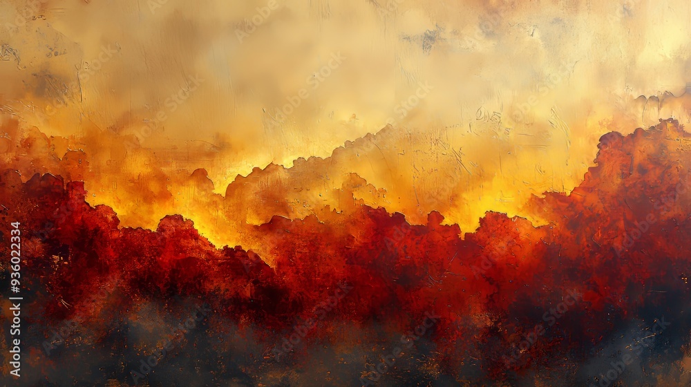 Fototapete this abstract background features bold strokes of orange and red to create a dynamic, textured effec