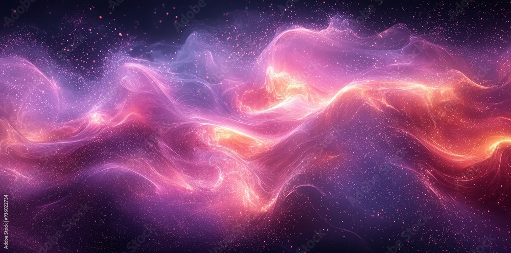Poster Flowing purple abstract business background with speed lines and curves