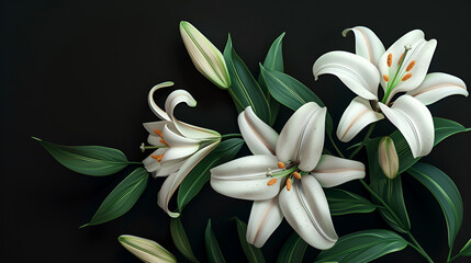 Fototapeta premium A simple still life composition featuring a vase filled with white flowers placed on a table 