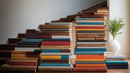 Floating Books and Radiating Letters Symbolizing International Literacy Day