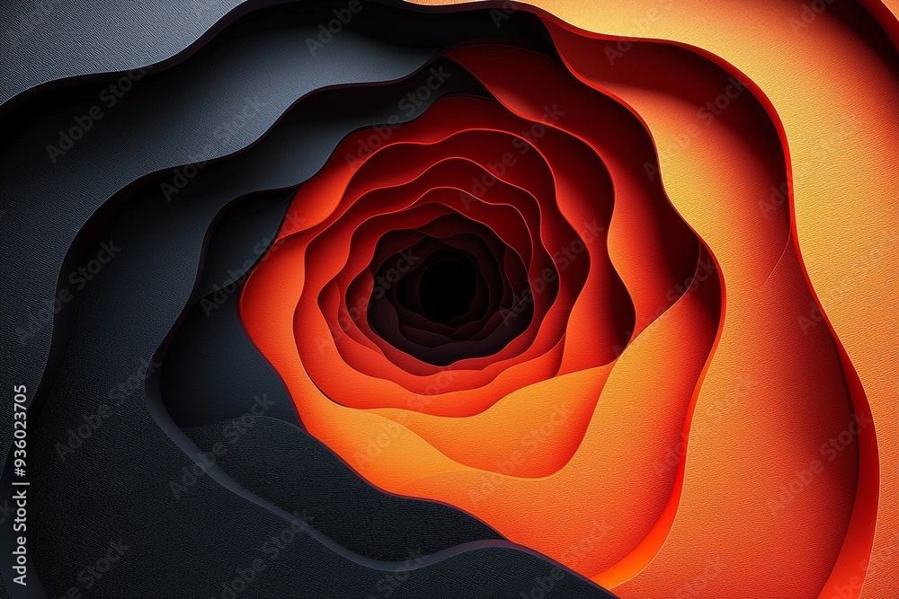 Poster this abstract image features orange swirls creating a dynamic and inviting composition with an energ