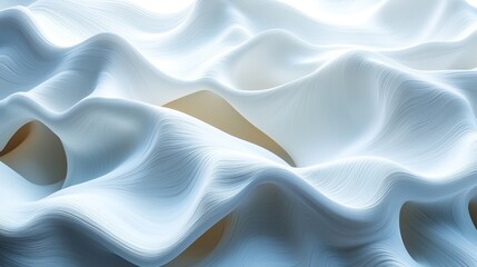 Obraz premium Stunning abstract sculpture with smooth curving dimensions, a monochromatic color palette, and a minimalist contemporary design.