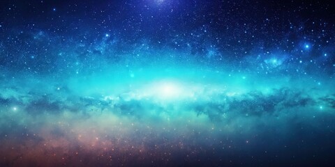 Obraz premium Grainy Galactic Horizon background with indigo to cyan gradient , grainy, galactic, horizon, background, indigo, cyan