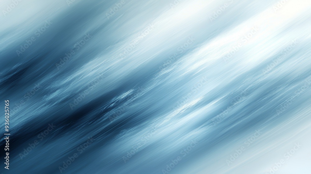 Fototapete blue and white stripes blend together creating a blurry abstract background. the gradient from dark 