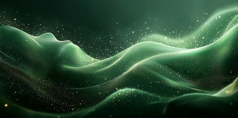 Repetition of curved lines and planes in a gradient green color gives a dynamic and fresh impression to graphic design inspiration