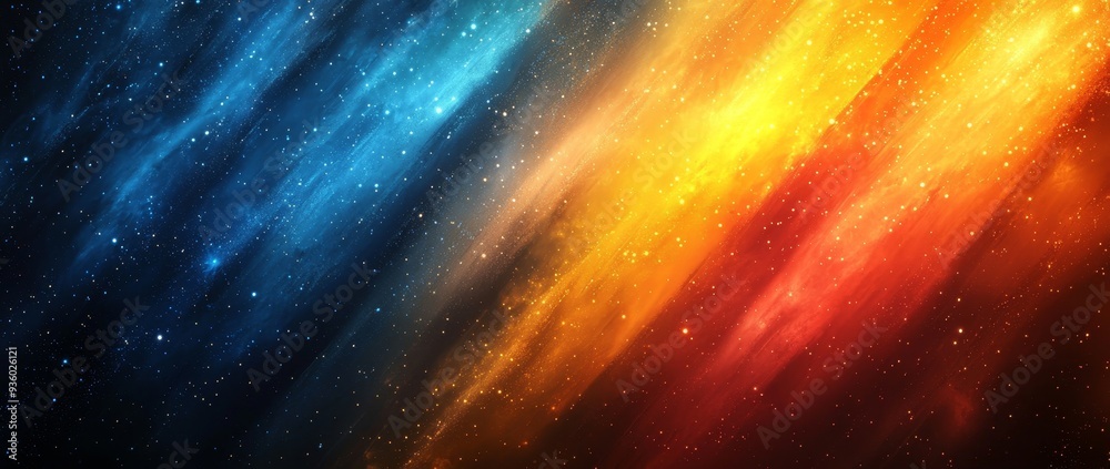 Poster an abstract gradient background with diagonal orange and blue lines. ideal for design projects.