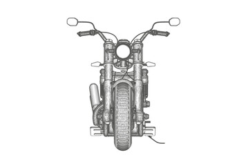 Motorcycle sketch on a white background. Unique design. 