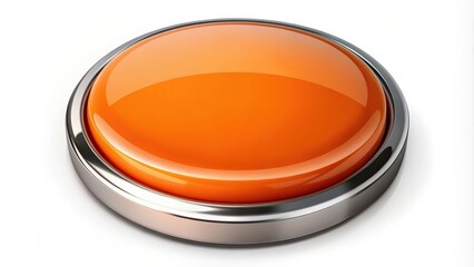 Glassy orange round button with a sleek design , orange, round, button, glossy, shiny, vibrant, modern, technology, web