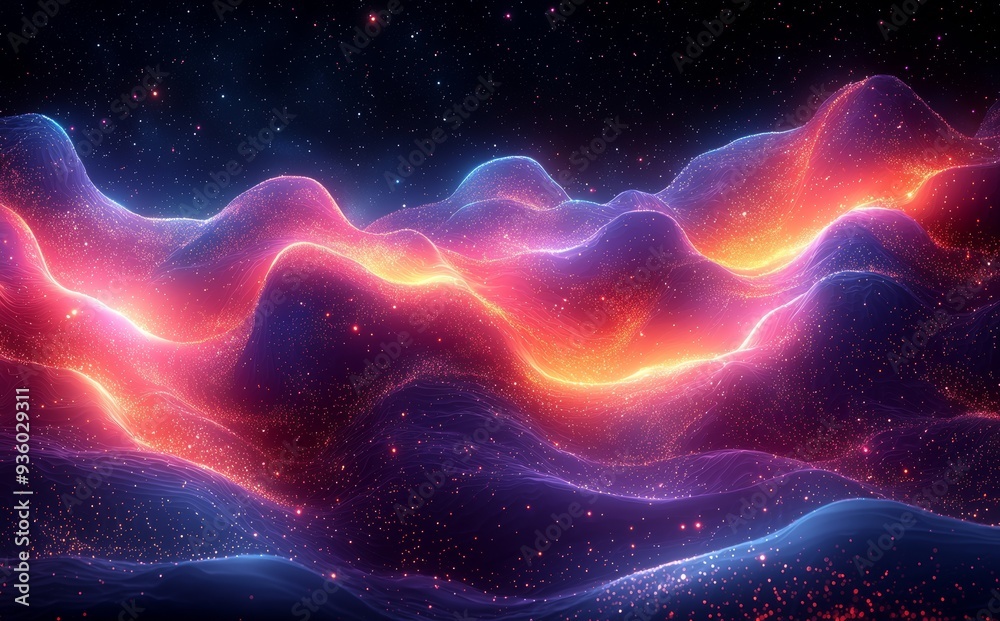 Poster abstract wavy dimension background with light color decoration