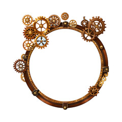 Obraz premium Steampunk Ring Border Transparent Background