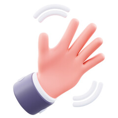 3D Waving Hands Gesture Illustration