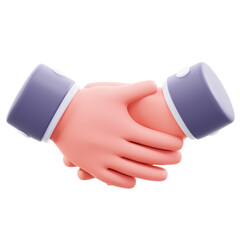 3D Partnership Hand Gesture Illustration
