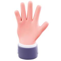 Obraz premium 3D Waving Hei Hand Gesture Illustration