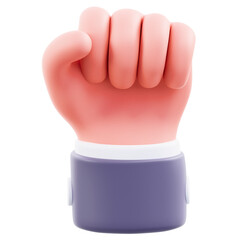 3D Punching Fist Hand Gesture Illustration