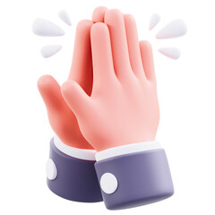 3D Clapping Hand Gesture Illustration
