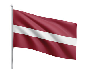 Latvia flag on transparent background.