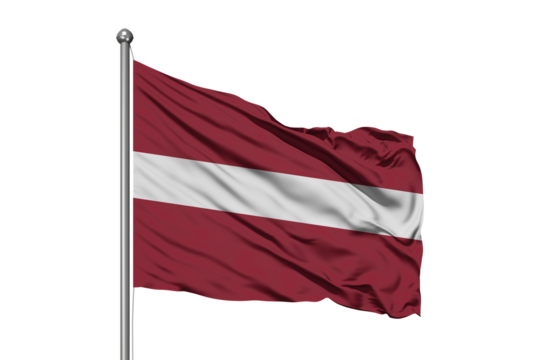 Latvia flag on transparent background.