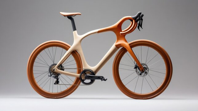 Bicycle frame constructed from composite material emphasizing strength and lightness