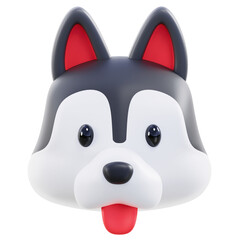 3D Husky Dog Cartoon