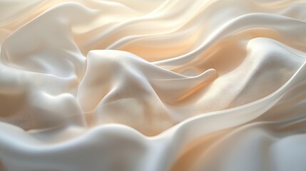 Light, elegant cloth flowing gently in the background with soft, ethereal waves.