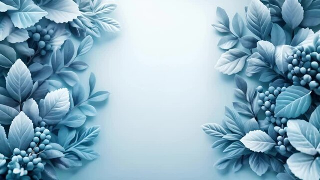Elegant floral arrangement creating negative space on blue background