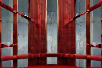 Empty picture frame behind velvet rope