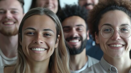 Fototapeta premium Close-up of team members smiling