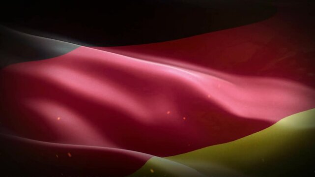Germany Flag Waving in the Wind &ndash; Full Screen 4K Animation