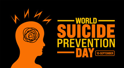 World Suicide prevention day background or banner design template. Holiday concept. Template for background, banner, card, poster, placard, design template with unique shapes with standard color.