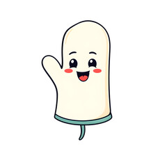 Obraz premium Oven glove cartoon style icon illustration on white background. Generative AI