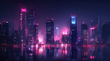 night scene of modern city -