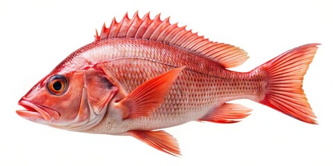Obraz premium Red snapper fish isolated on background, seafood, ocean, underwater, seafood market, marine life, fresh