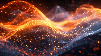 Abstract particle wave, hi-tech and big data background design, suitable for brochures, flyers, and banners