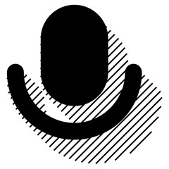 Microphone Icon Design. Represents Microphone, Mic, Audio Input, Voice. Transparent PNG.