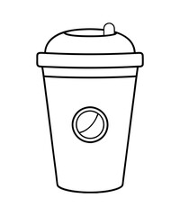 Coffee cup with heart clipart mug. Icon, Line Design.