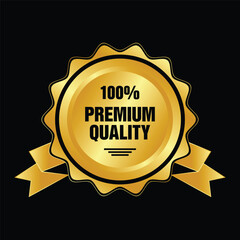 100 percent satisfaction guaranteed golden badge vector design.
