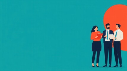 Financial advisors reviewing national economic policies, flat design illustration