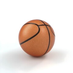 Fototapeta premium Basketball Positioned at Center on White Background