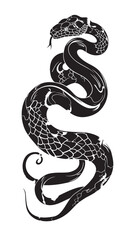 Obraz premium Vector snake silhouette isolated on a white background