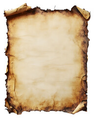 Vintage style blank parchment paper with tattered edges and a weathered appearance, perfect for rustic invitations or old manuscripts