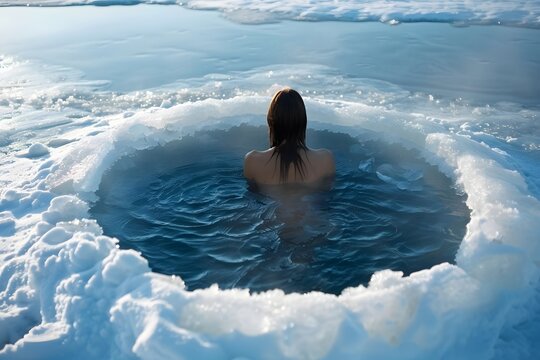 Eisbaden und Meditation &ndash; M&auml;nner und Frauen in eisigen B&auml;dern