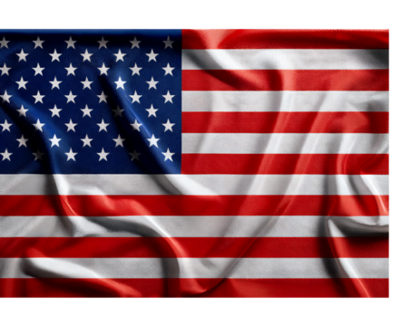 American flag isolation set on PNG