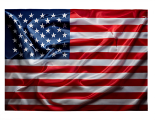 American flag isolation set on PNG