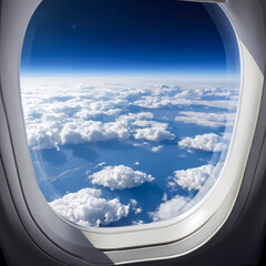 View of Clouds Seen From Airplane Window