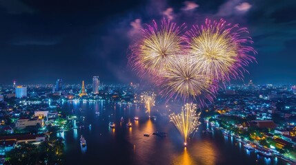 Udon thani anniversary fireworks -