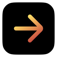 Vector single arrow chevron right icon. Black, white background. Perfect for app and web interfaces, infographics, presentations, marketing, etc.