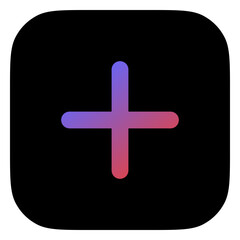 Vector plus positive add mark icon. Black, white background. Perfect for app and web interfaces, infographics, presentations, marketing, etc.