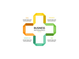 Circular arrows for infographics. Chart, graph, diagram with 4 steps, options, parts. Vector business template