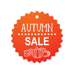 Autumn sale button - vector illustration