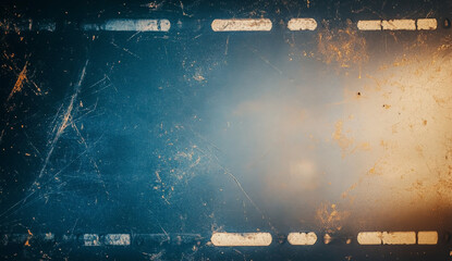 Grunge texture of film strip with faded light and scratches.